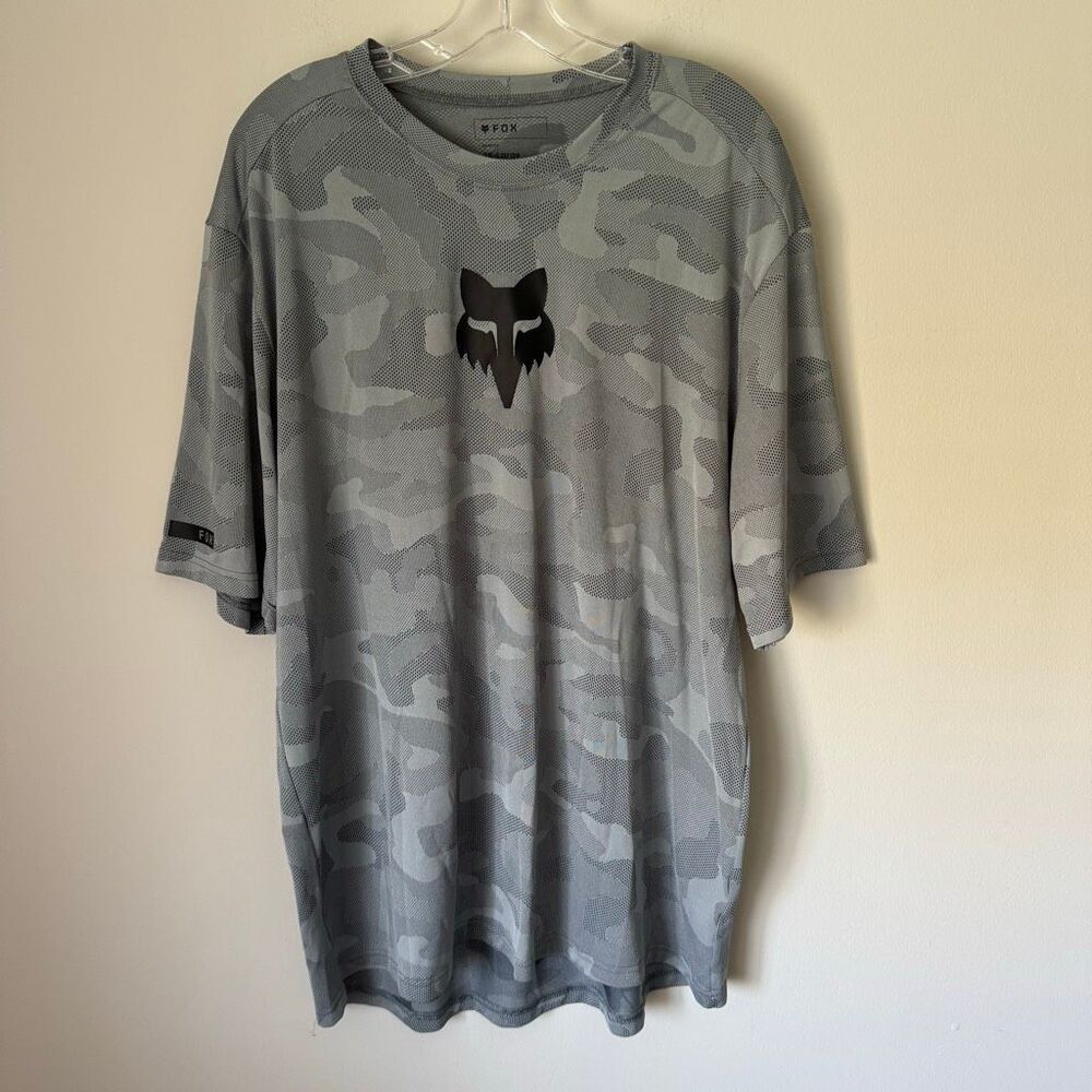 Fox Racing Tru-Dri Men’s Camo Shirt Sleeve Jersey Top Size 2X Gray